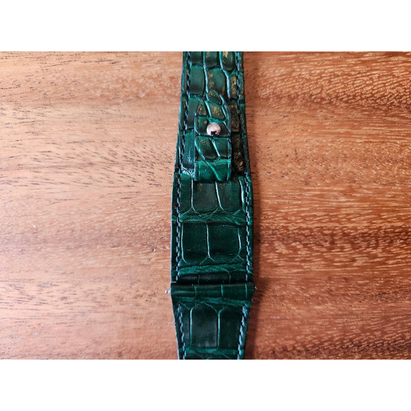 NWT Men's Ralph Lauren Green Alligator Stirrup Watch Strap Medium - Picture 4 of 9